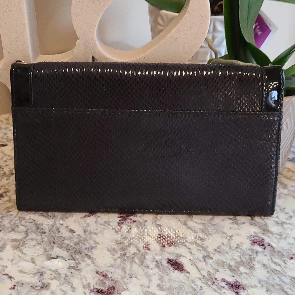 NWOT White House Black Market Black Snakeskin Evening Clutch - Picture 14 of 16